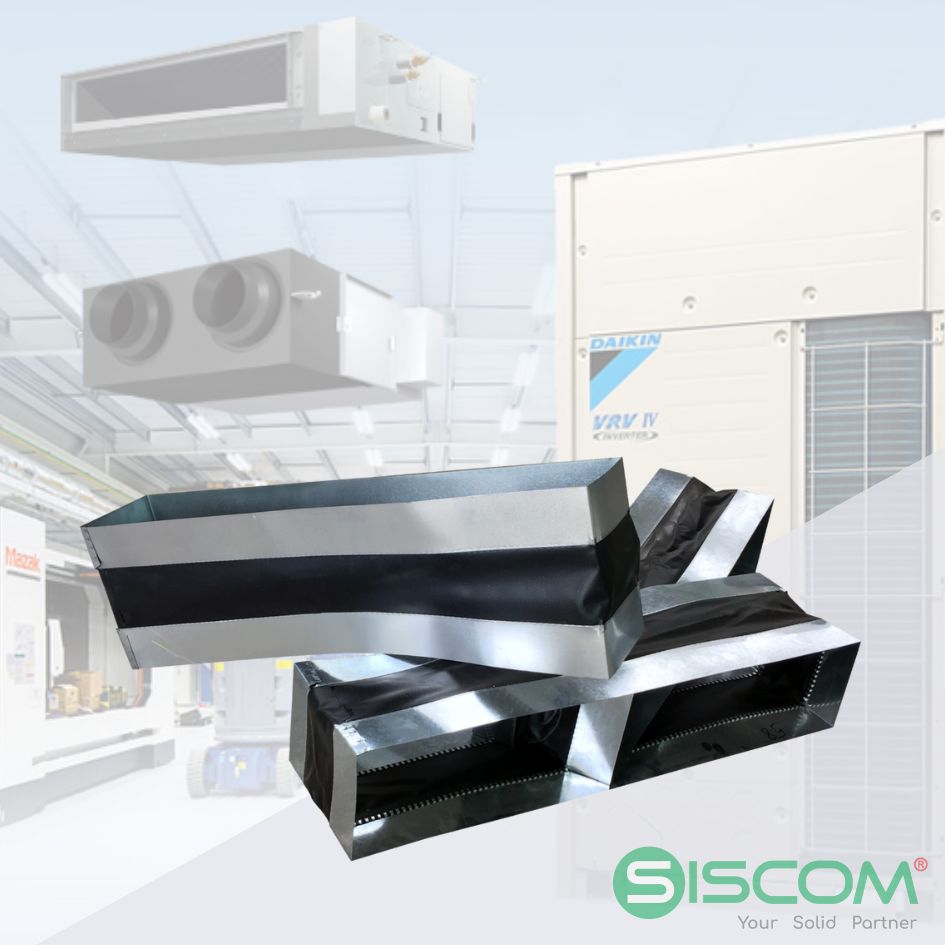 Cổ bạt mềm ống gió - canvas flexible duct connector 5 bat mem chong rung
