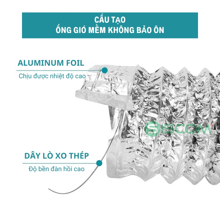 Ống gió mềm không bảo ôn 2 cau tao ong gio mem khong bao on