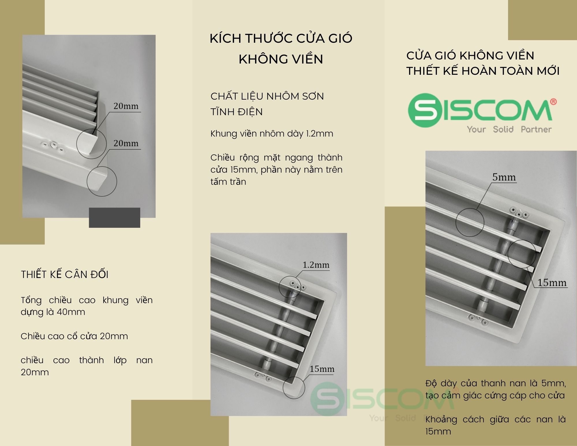 Cửa gió không viền 3 kich thuoc cua gio khong vien