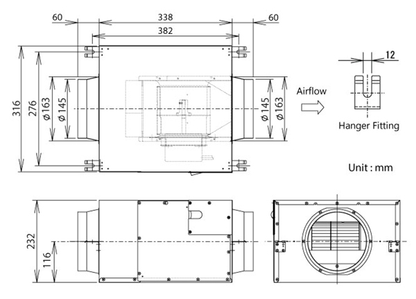 Quạt hút âm trần nối ống gió Panasonic FV-18NF3 2 quạt hút âm trần FV-18NF3