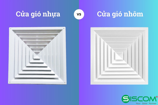 Cửa gió nhựa vuông 2 so sanh cua gio nhua va cua gio nhom