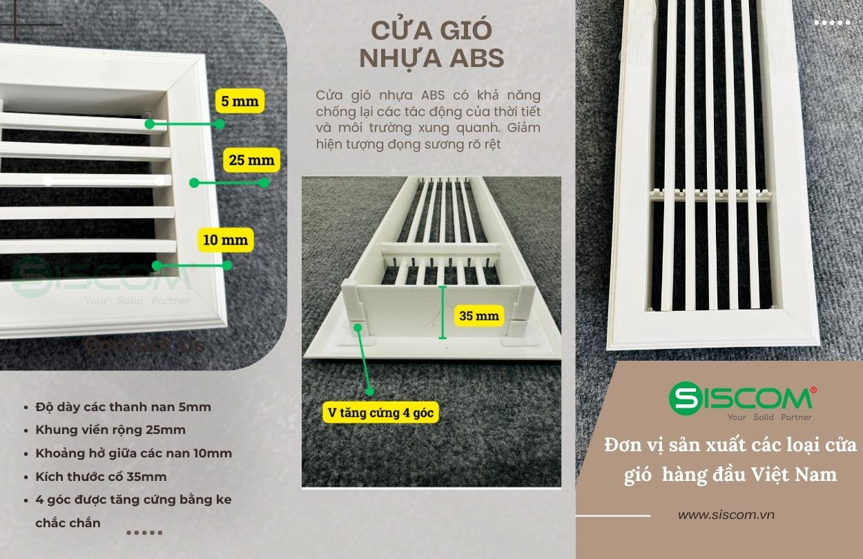 Cửa gió nhựa ABS 3 Thong so cua gio nhua abs